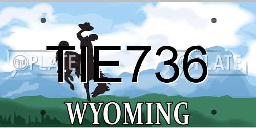 TIE736 Wyoming License Plate