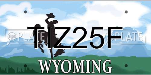 TIZ25F Wyoming License Plate