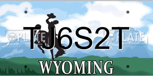 TJ6S2T Wyoming License Plate