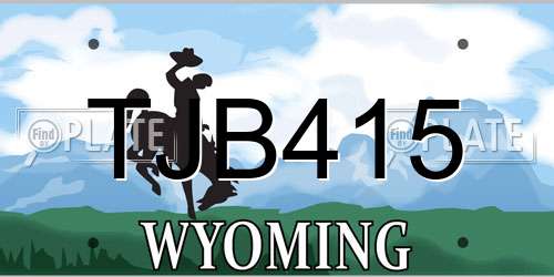TJB415 Wyoming License Plate