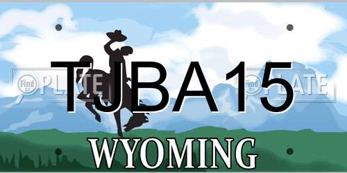 TJBA15 Wyoming License Plate