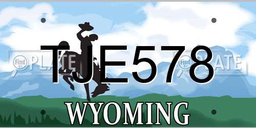 TJE578 Wyoming License Plate