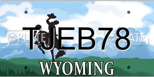 TJEB78 Wyoming License Plate