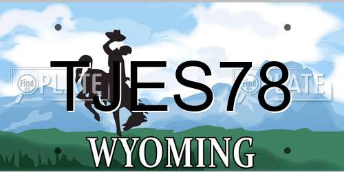 TJES78 Wyoming License Plate