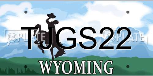 TJGS22 Wyoming License Plate