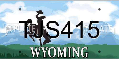 TJS415 Wyoming License Plate