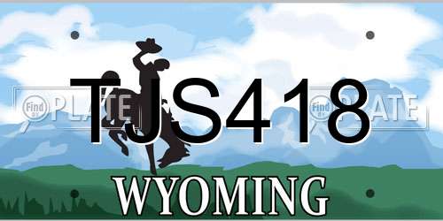 TJS418 Wyoming License Plate