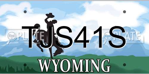 TJS41S Wyoming License Plate