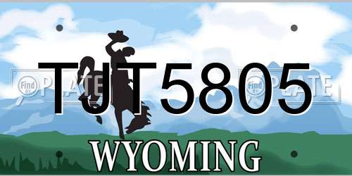 TJT5805 Wyoming License Plate