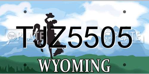 TJZ5505 Wyoming License Plate