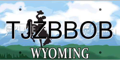 TJZBBOB Wyoming License Plate