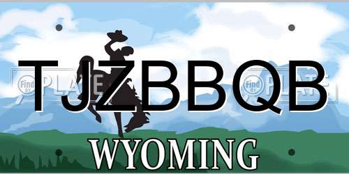 TJZBBQB Wyoming License Plate