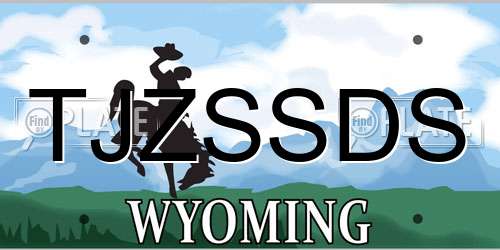 TJZSSDS Wyoming License Plate