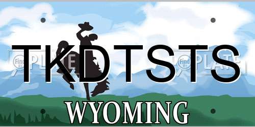 TKDTSTS Wyoming License Plate