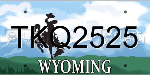 TKQ2525 Wyoming License Plate