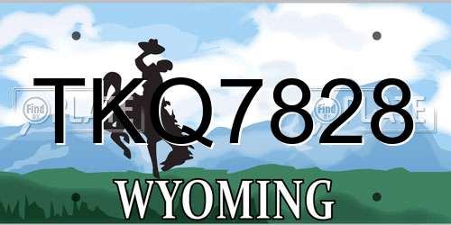 TKQ7828 Wyoming License Plate