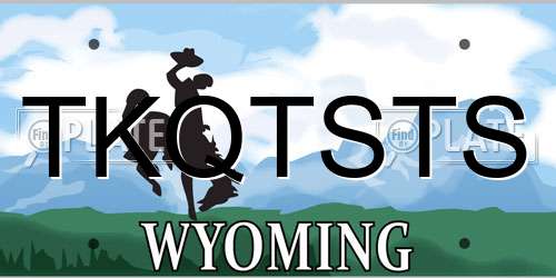 TKQTSTS Wyoming License Plate