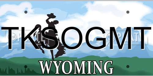 TKSOGMT Wyoming License Plate