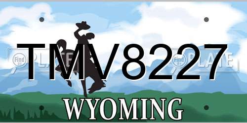 TMV8227 Wyoming License Plate