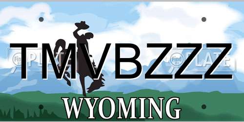 TMVBZZZ Wyoming License Plate