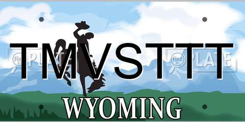 TMVSTTT Wyoming License Plate