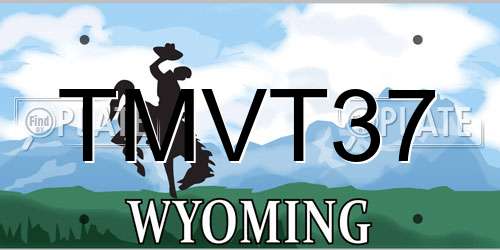 TMVT37 Wyoming License Plate