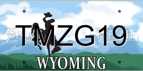 TMZG19 Wyoming License Plate