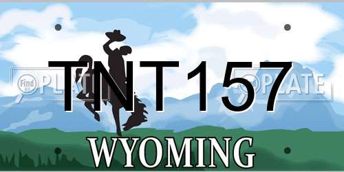TNT157 Wyoming License Plate