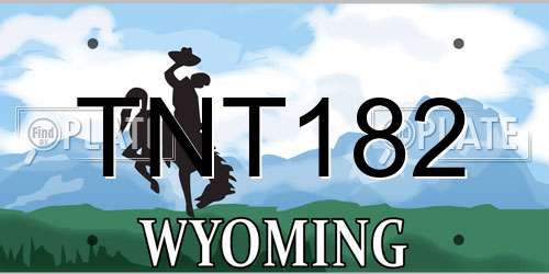 TNT182 Wyoming License Plate