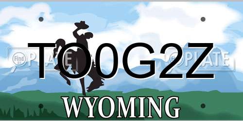 TO0G2Z Wyoming License Plate