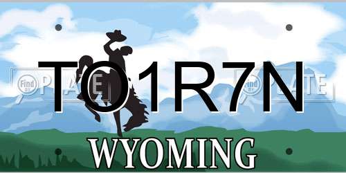 TO1R7N Wyoming License Plate