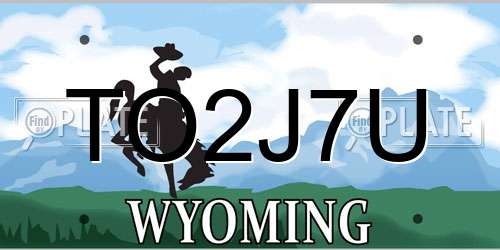 TO2J7U Wyoming License Plate