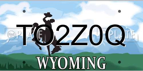 TO2Z0Q Wyoming License Plate