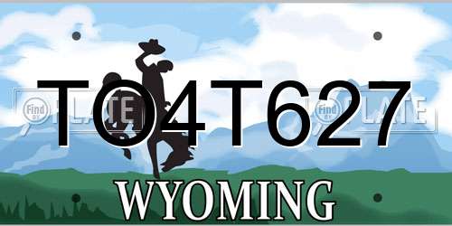 TO4T627 Wyoming License Plate