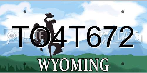 TO4T672 Wyoming License Plate