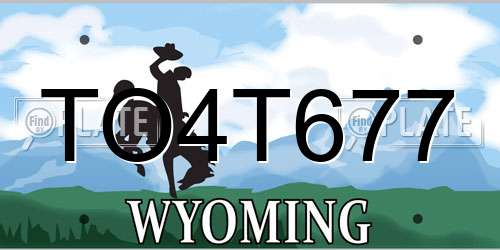 TO4T677 Wyoming License Plate