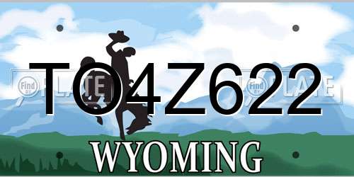 TO4Z622 Wyoming License Plate