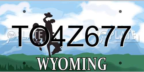 TO4Z677 Wyoming License Plate
