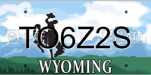 TO6Z2S Wyoming License Plate