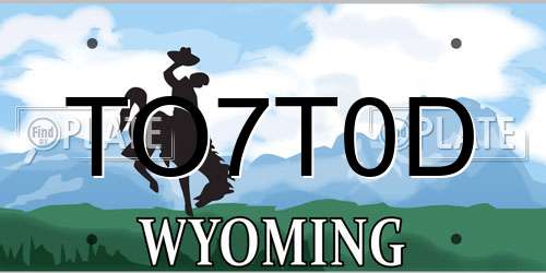 TO7T0D Wyoming License Plate