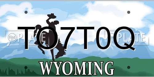 TO7T0Q Wyoming License Plate
