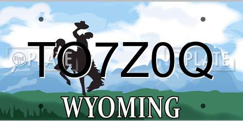 TO7Z0Q Wyoming License Plate