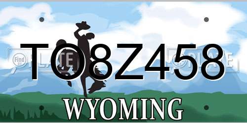 TO8Z458 Wyoming License Plate