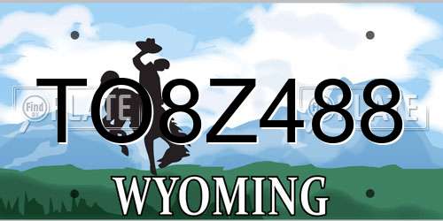 TO8Z488 Wyoming License Plate