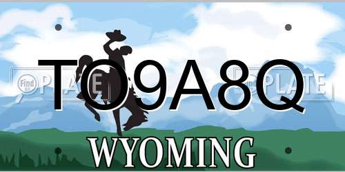 TO9A8Q Wyoming License Plate