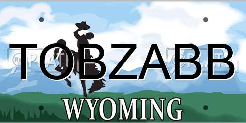 TOBZABB Wyoming License Plate