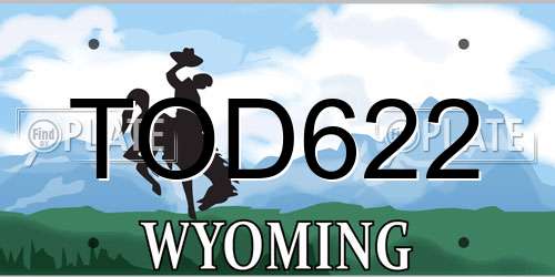 TOD622 Wyoming License Plate