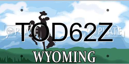 TOD62Z Wyoming License Plate