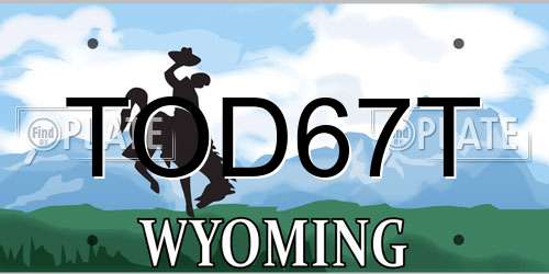 TOD67T Wyoming License Plate