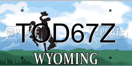 TOD67Z Wyoming License Plate
